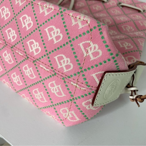 DOONEY & BOURKE Canvas Leather Tassel Tote Satchel RARE pink with white leather - Picture 9 of 16